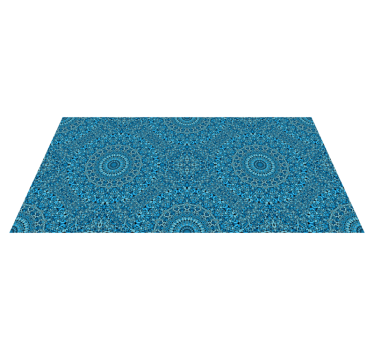 Alfombra vinílica mandala elaborado motivo azul - TenVinilo