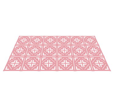 Alfombra vinílica hidráulica diseño cuadrado rosa - TenVinilo