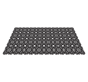 Alfombras vinílicas de azulejos Patrón blanco y negro - TenVinilo