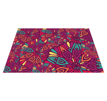 Alfombra vinílica mandala motivo morado vibrante - TenVinilo