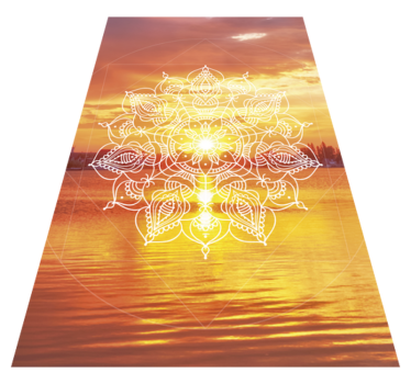Alfombra vinílica mandala diseño naranja brillante - TenVinilo