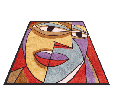 Alfombras de vinilo modernas Cara geométrica de arte moderno - TenVinilo