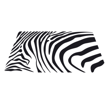 Alfombra vinilo comedor animal print cebra negra - TenVinilo