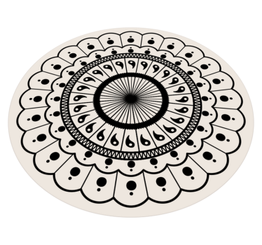 Alfombra vinílica mandala elemento circular intrincado - TenVinilo