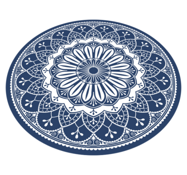 Alfombra vinílica mandala composición botánica de la marina - TenVinilo
