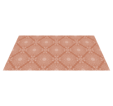 Alfombra vinílica mandala motivo de mosaico naranja - TenVinilo