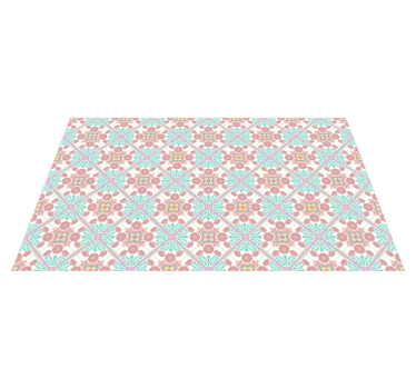 Alfombras vinilo azulejos mandala rosa - TenVinilo