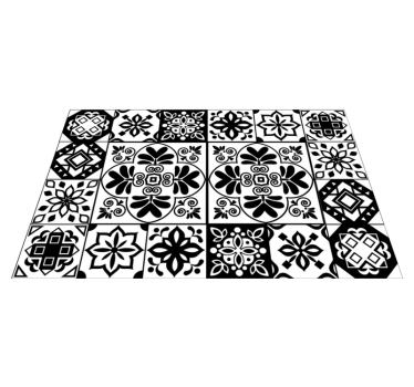 Alfombra vinílica hidráulica diseño geométrico español - TenVinilo
