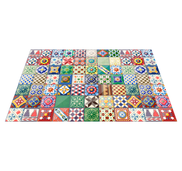 Alfombras vinilo azulejos mexicanos verdes - TenVinilo