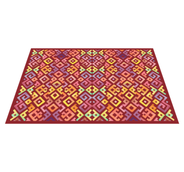 Alfombra vinílica hidráulica motivo geométrico colorido - TenVinilo