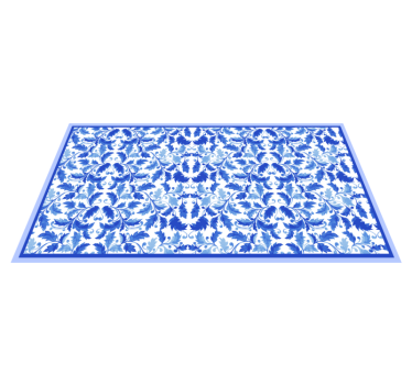 Alfombras vinilo baño hojas azules - TenVinilo