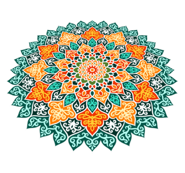 Alfombra vinílica mandala diseño de círculo radiante - TenVinilo