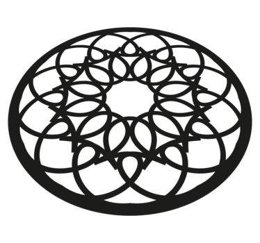 Alfombra vinílica mandala patrón negro intrincado - TenVinilo