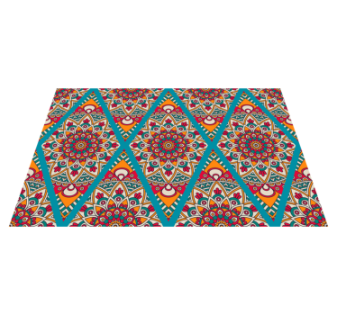 Alfombra vinílica mandala concepto colorido y vibrante - TenVinilo