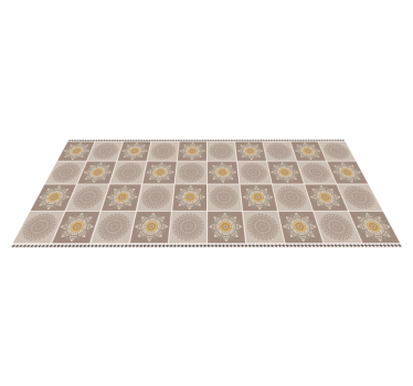 Alfombra vinílica mandala azulejos florales intrincados - TenVinilo