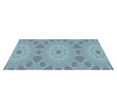 Alfombra vinílica mandala elegante patrón azul - TenVinilo