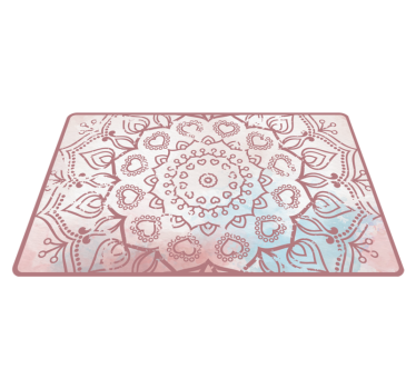Alfombra de vinilo mandala Mandala dibujada colores pastel - TenVinilo