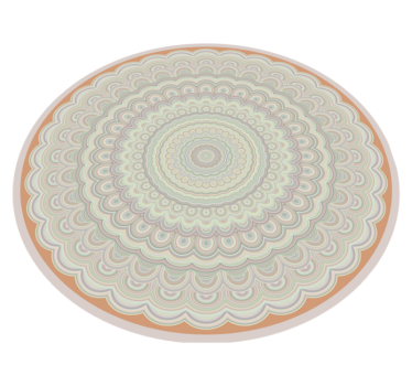 Alfombra vinílica étnica beige circular - TenVinilo