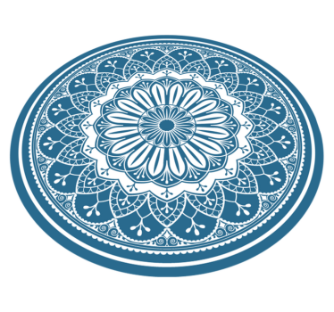 Alfombra vinílica mandala mandala azul elegante - TenVinilo