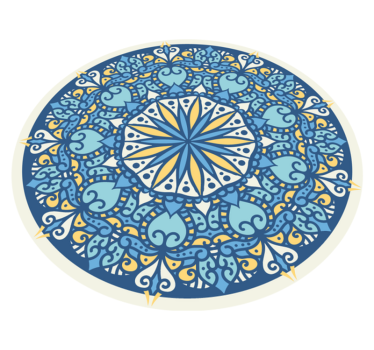 Alfombra vinílica mandala intrincado motivo azul - TenVinilo