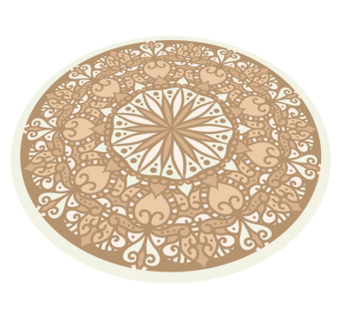 Alfombra vinílica mandala diseño circular beige elegante - TenVinilo