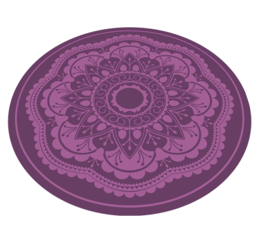 Alfombra vinílica mandala diseño circular morado - TenVinilo