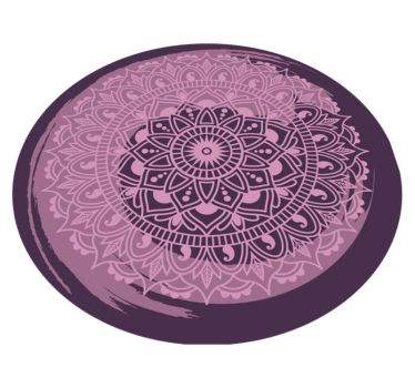 Alfombra vinílica mandala elaborado motivo rosa - TenVinilo