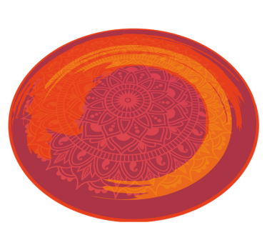 Alfombra vinilo mandala naranja ardiente - TenVinilo