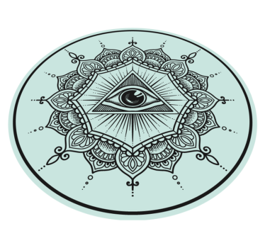 Alfombra de vinilo mandala En forma de ojo azul - TenVinilo
