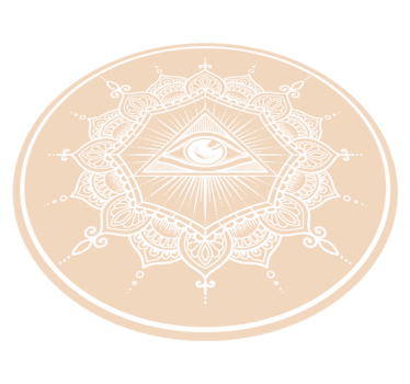 Alfombra vinílica mandala ojo beige que todo lo ve - TenVinilo