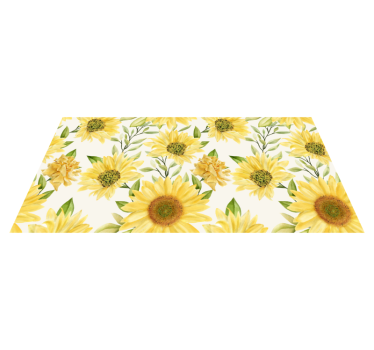 Alfombra vinilo dormitorio Girasol fondo blanco - TenVinilo
