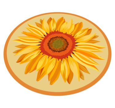 Alfombra vinilo dormitorio Gran girasol naranja - TenVinilo