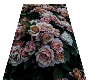 Alfombra vinilo dormitorio Rosas blancas y rosadas múltiples - TenVinilo