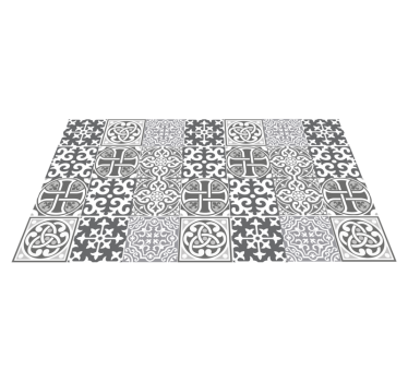 Alfombras vinílicas de azulejos Marroquí gris - TenVinilo