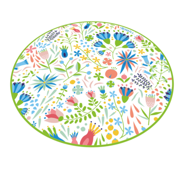Alfombra vinilo flores Símbolos tradicionales de flores polacas - TenVinilo