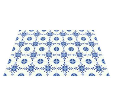 Alfombra vinílica hidráulica arreglo de flores azules - TenVinilo