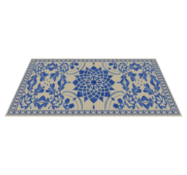 Alfombra vinílica mandala motivo botánico complejo - TenVinilo