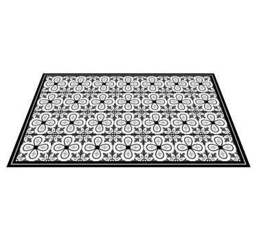 Alfombra vinílica hidráulica motivo floral gris - TenVinilo