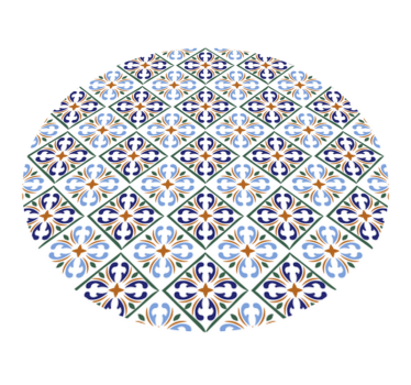 Alfombra vinílica hidráulica tonos azules geométricos - TenVinilo