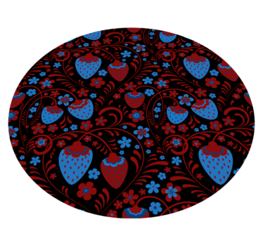 Alfombra vinílica étnica Fresas florales estilo ruso - TenVinilo