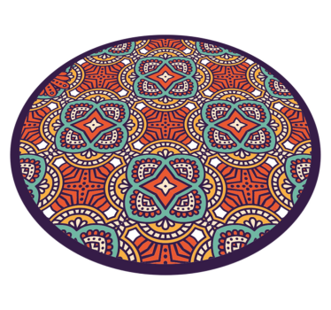Alfombra vinílica mandala armonía geométrica colorida - TenVinilo
