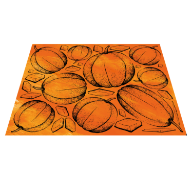 Alfombra de vinilo comedor Fruta de calabaza dibujada a mano - TenVinilo