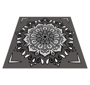 Alfombra vinílica mandala elegante motivo en gris - TenVinilo