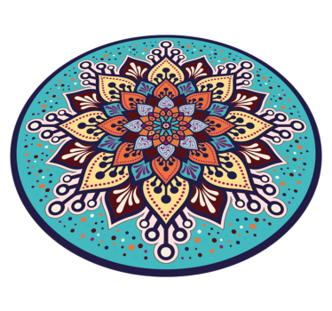 Alfombra vinílica mandala arte colorido en círculo - TenVinilo