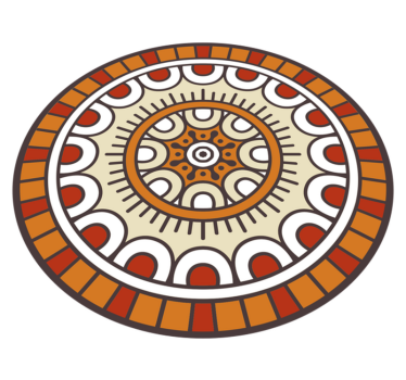 Alfombra vinílica mandala motivo con patrón circular - TenVinilo