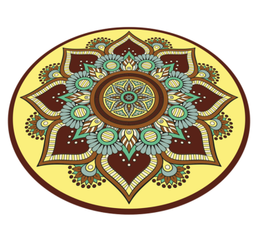 Alfombra vinílica mandala patrón adornado colorido - TenVinilo