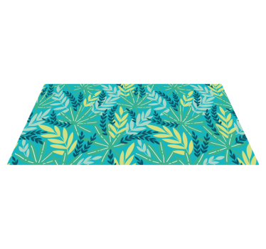 Alfombra vinilo flores Patrón tropical azul - TenVinilo
