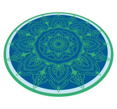 Alfombra vinílica mandala arreglo floral elaborado - TenVinilo