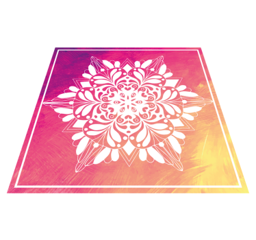 Alfombra vinílica mandala elaborado arreglo botánico - TenVinilo