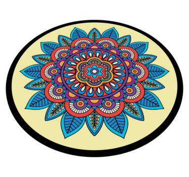 Alfombra vinílica mandala motivo circular colorido - TenVinilo